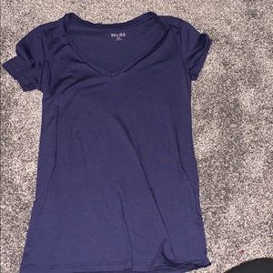 Plain navy blue vneck shirt